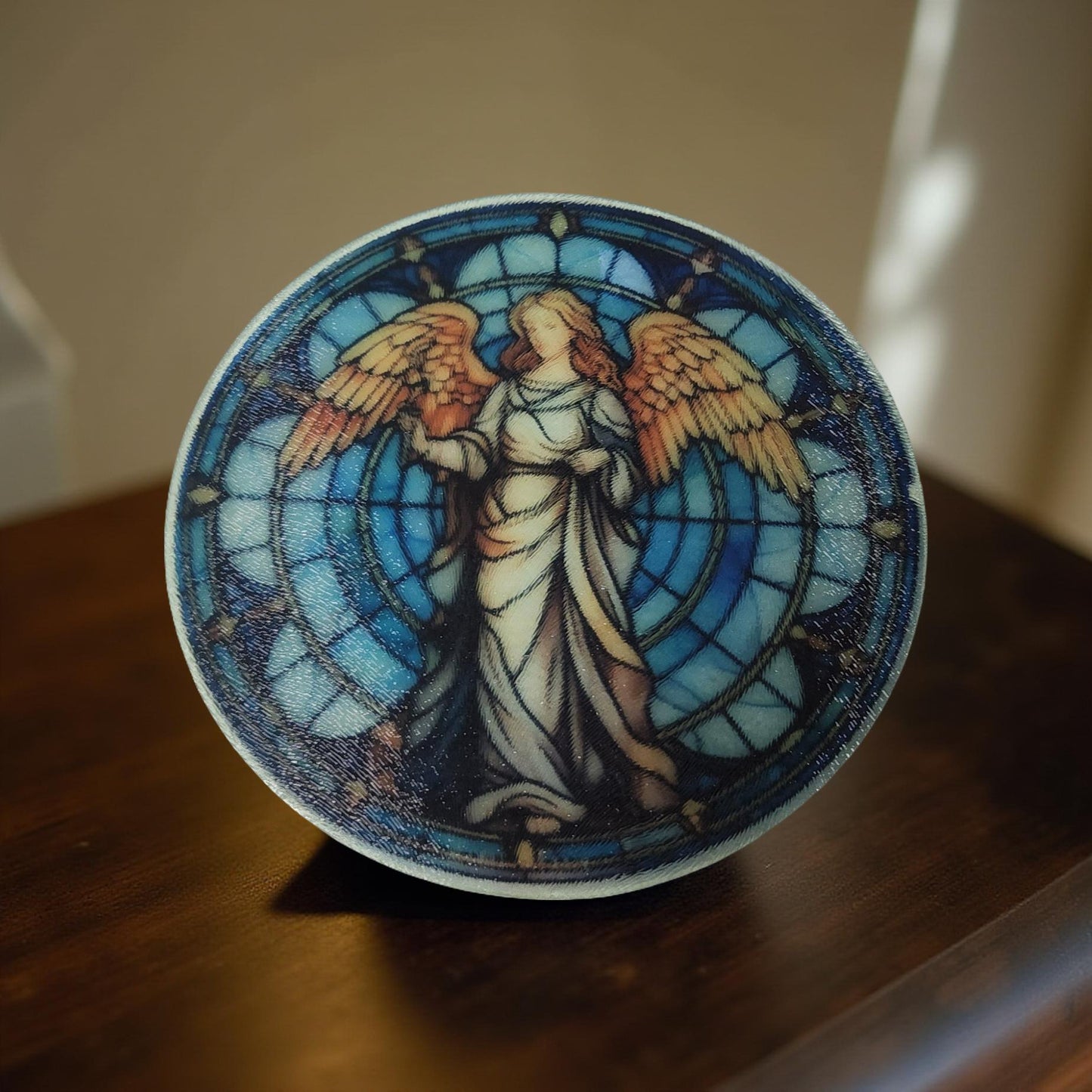8″ Decorative Glass Round Cutting Board - Spiritual Quotes