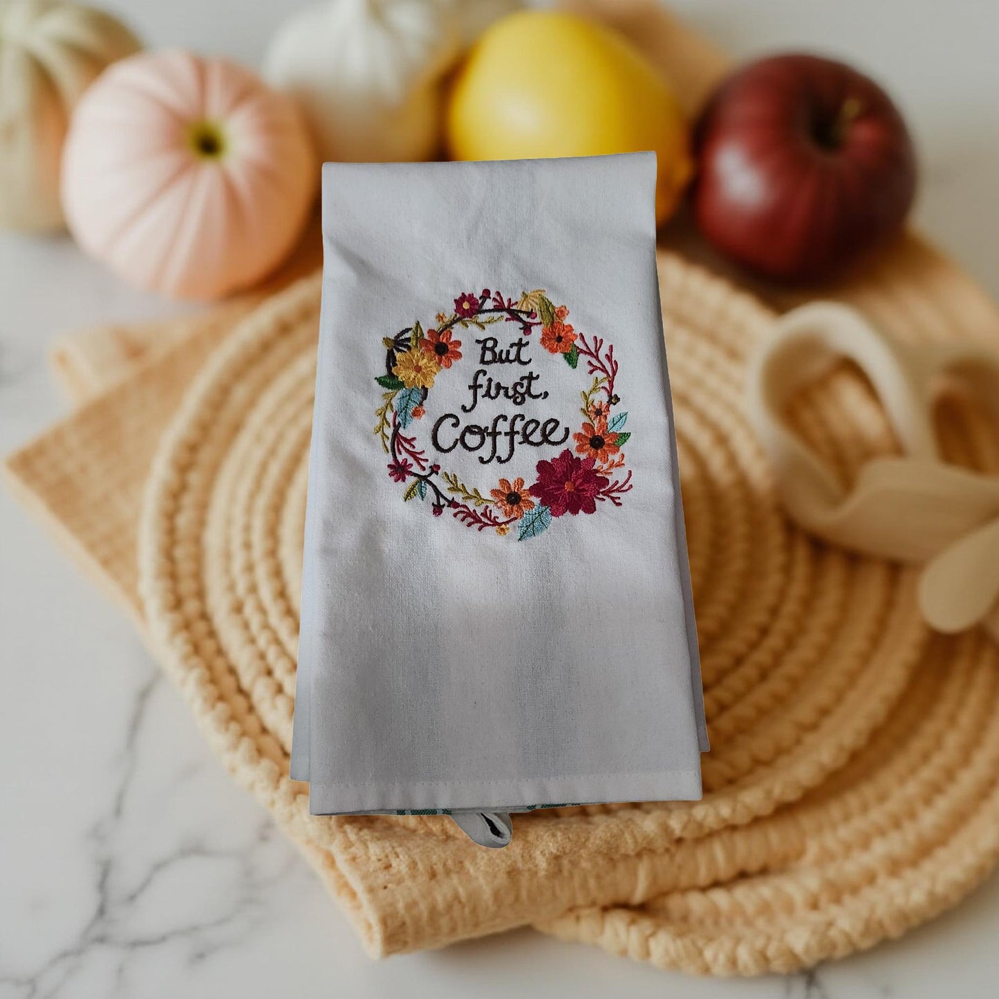Hand-Crafted Embroidered Hand Towels – Camping, Coffee, Music & More