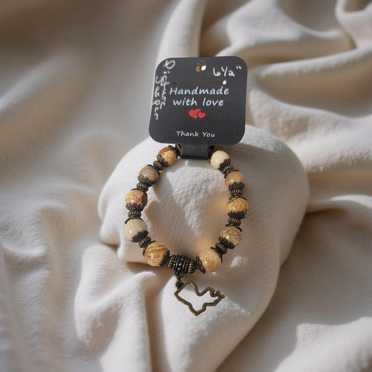 Natural Picture Jasper Beaded Bracelet - Handmade Louisiana Jewelry