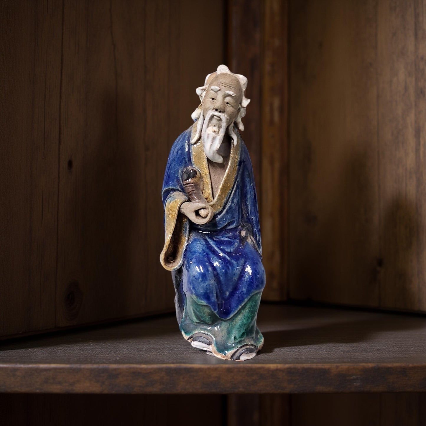 Vintage Chinese Mud Man Figurine – Handcrafted, 5" Tall