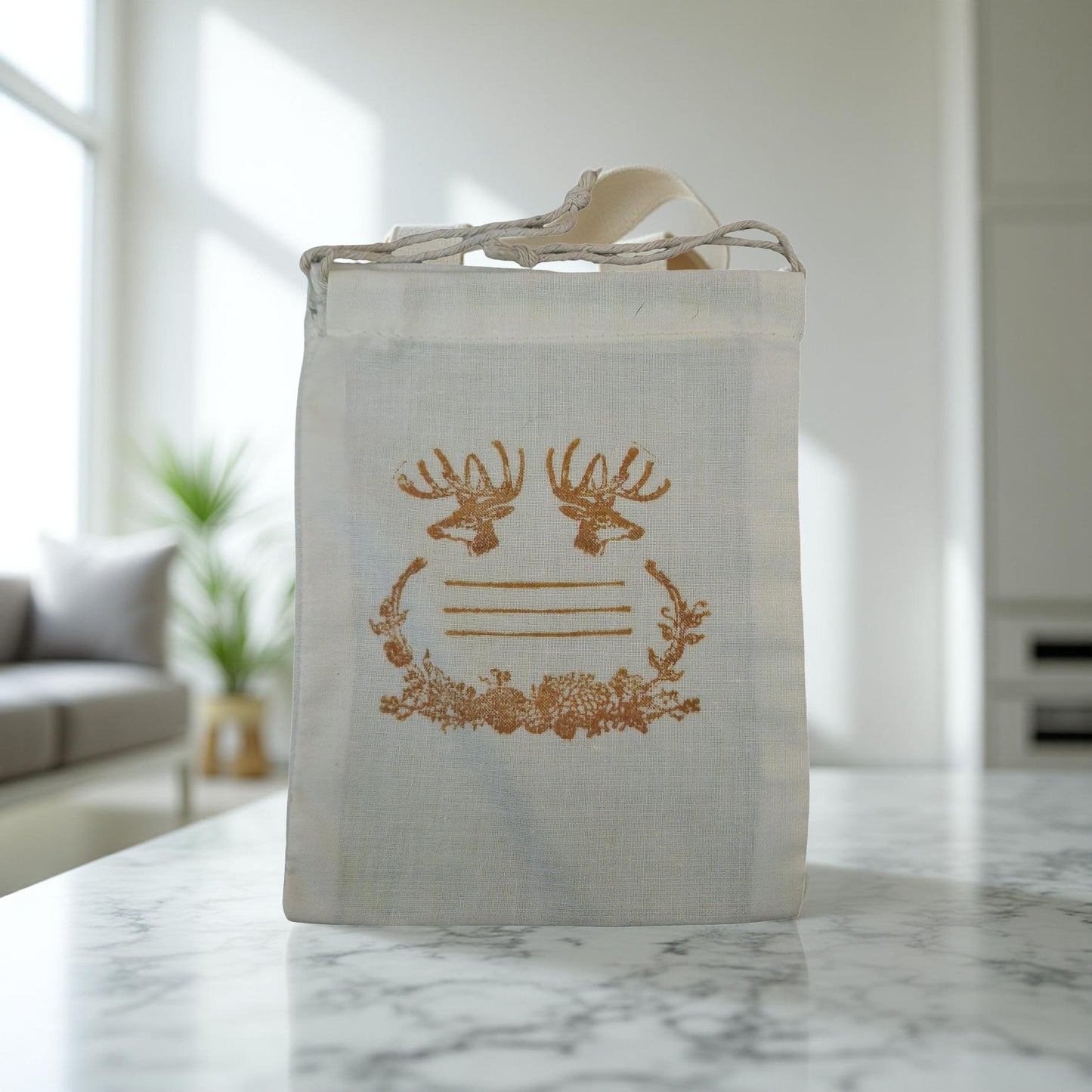 Festive Holiday Cloth Gift Bags - Reusable