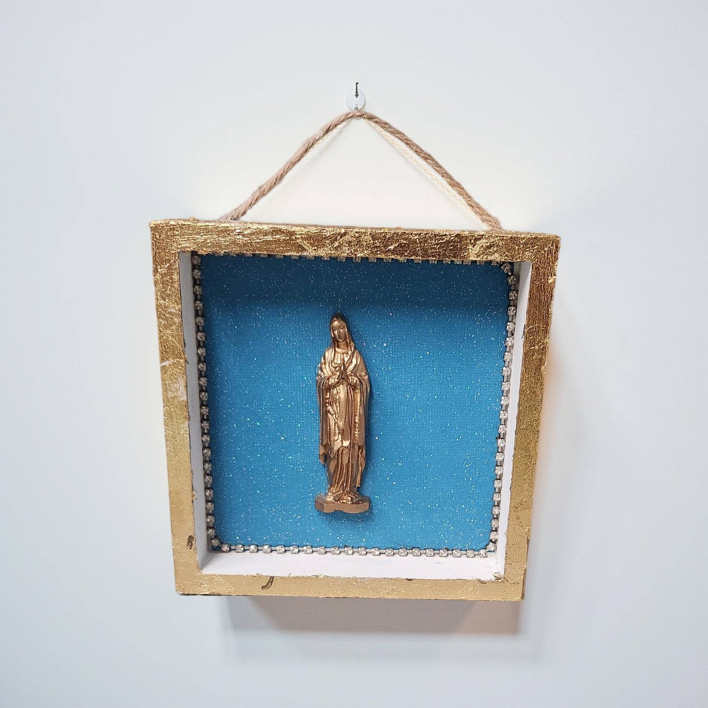 Gold Leaf Wooded Wall Art - Religious Hand-crafted Mary