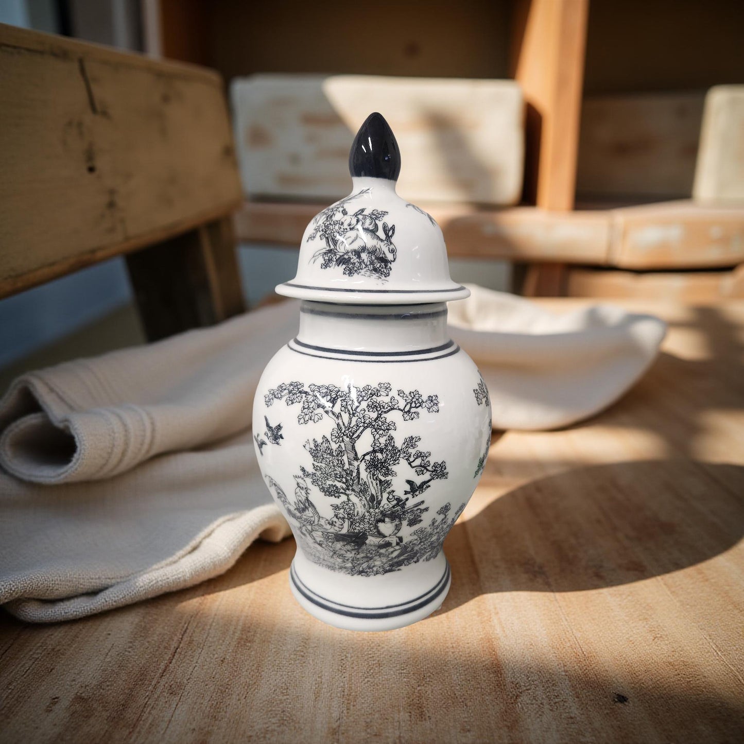 Vintage Chinese Dechang Taoci Porcelain Vase with Lid