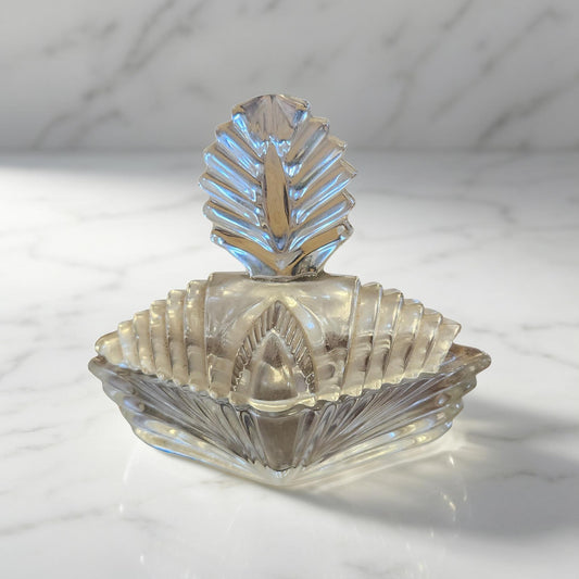 New Martinsville Queen Ann Eagle Trinket Dresser Box Powder Jar