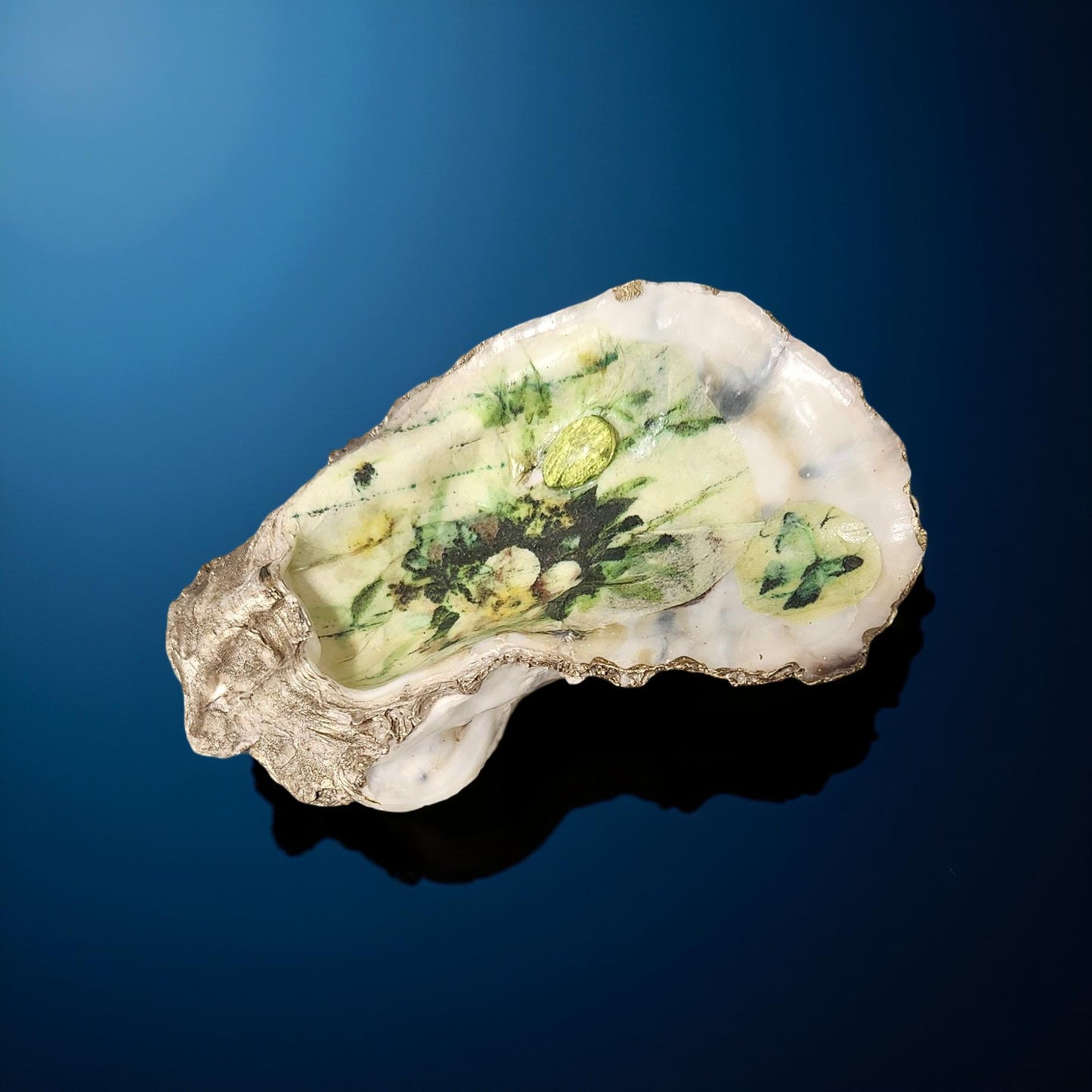Floral Decorated Oyster Shells - Hand-Crafted