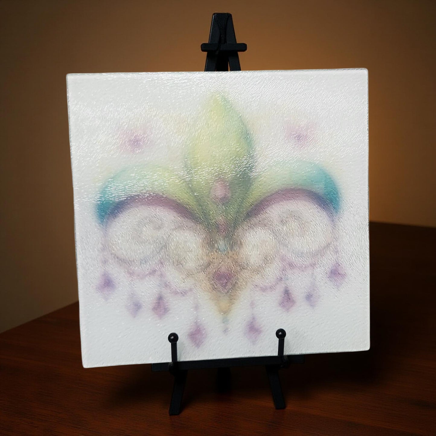 8″ Square Decorative Glass Cutting Board – Fun Images & Quotes