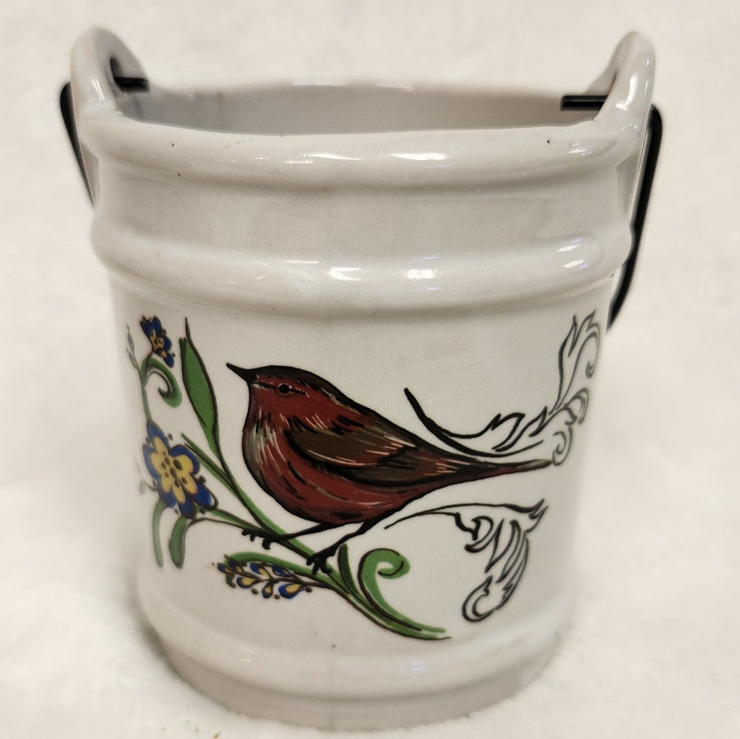 Whimsical Bird Motif Vintage Succulent Planter - Colorful and Unique