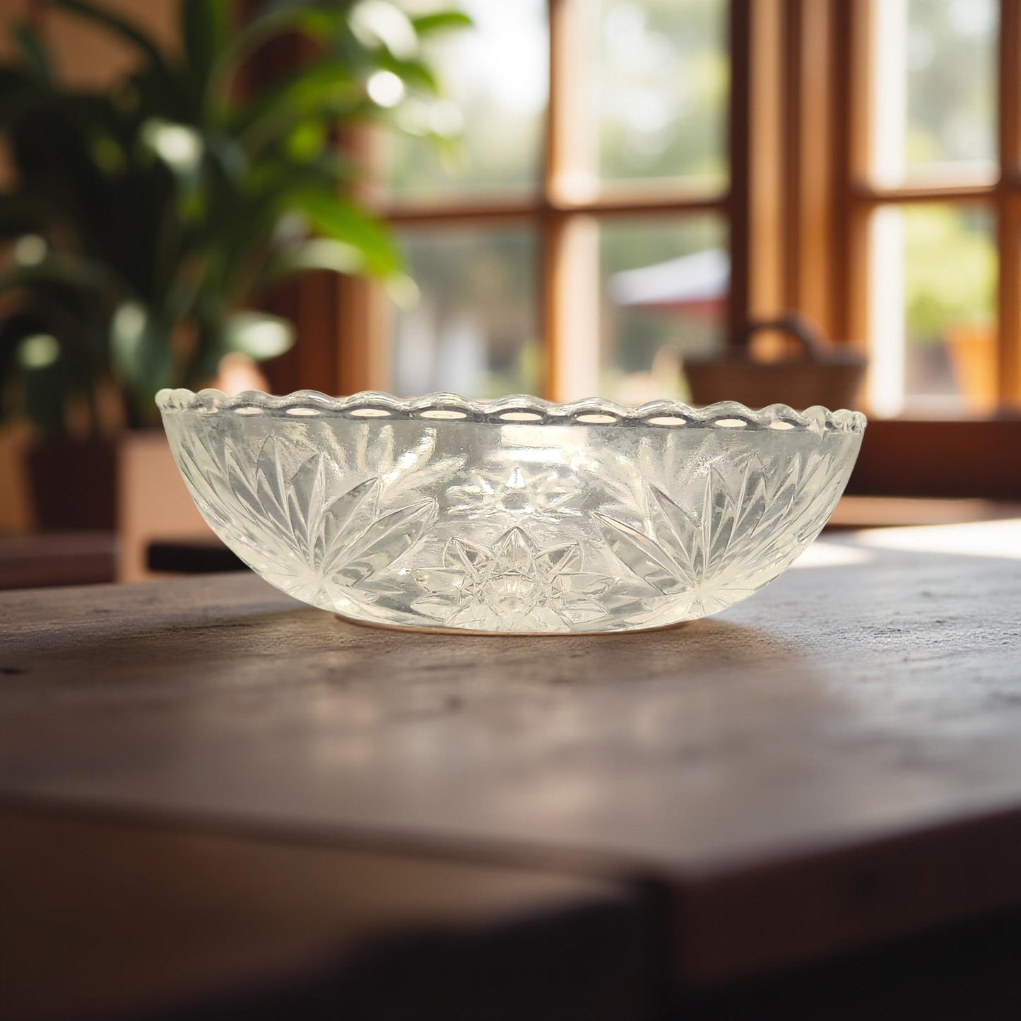 Classic Anchor Hocking Star of David Crystal Candy Dish