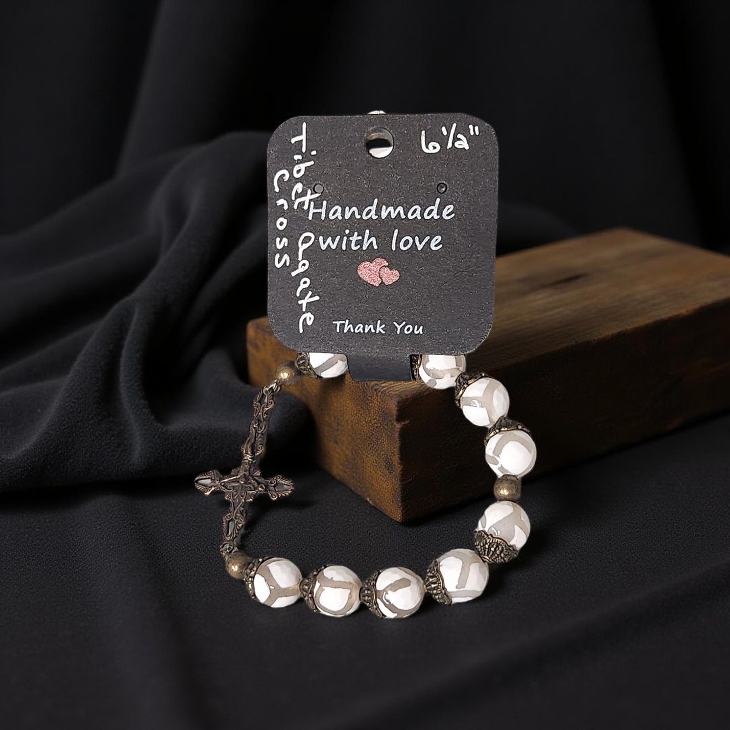 Unique Tibetan Style Bracelet with Metal Charms