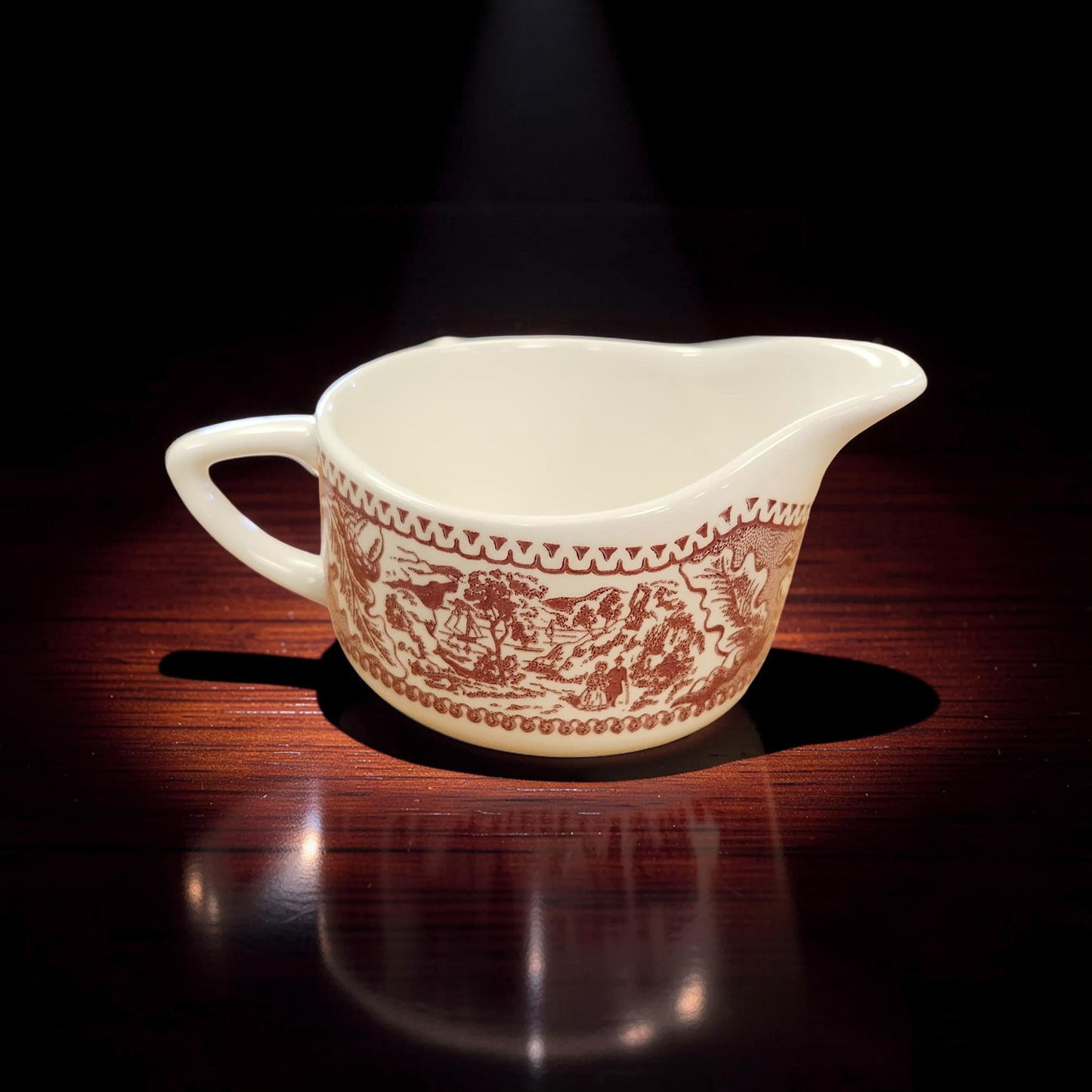 Vintage Royal Ironstone "Memory Lane" Red Sugar & Creamer