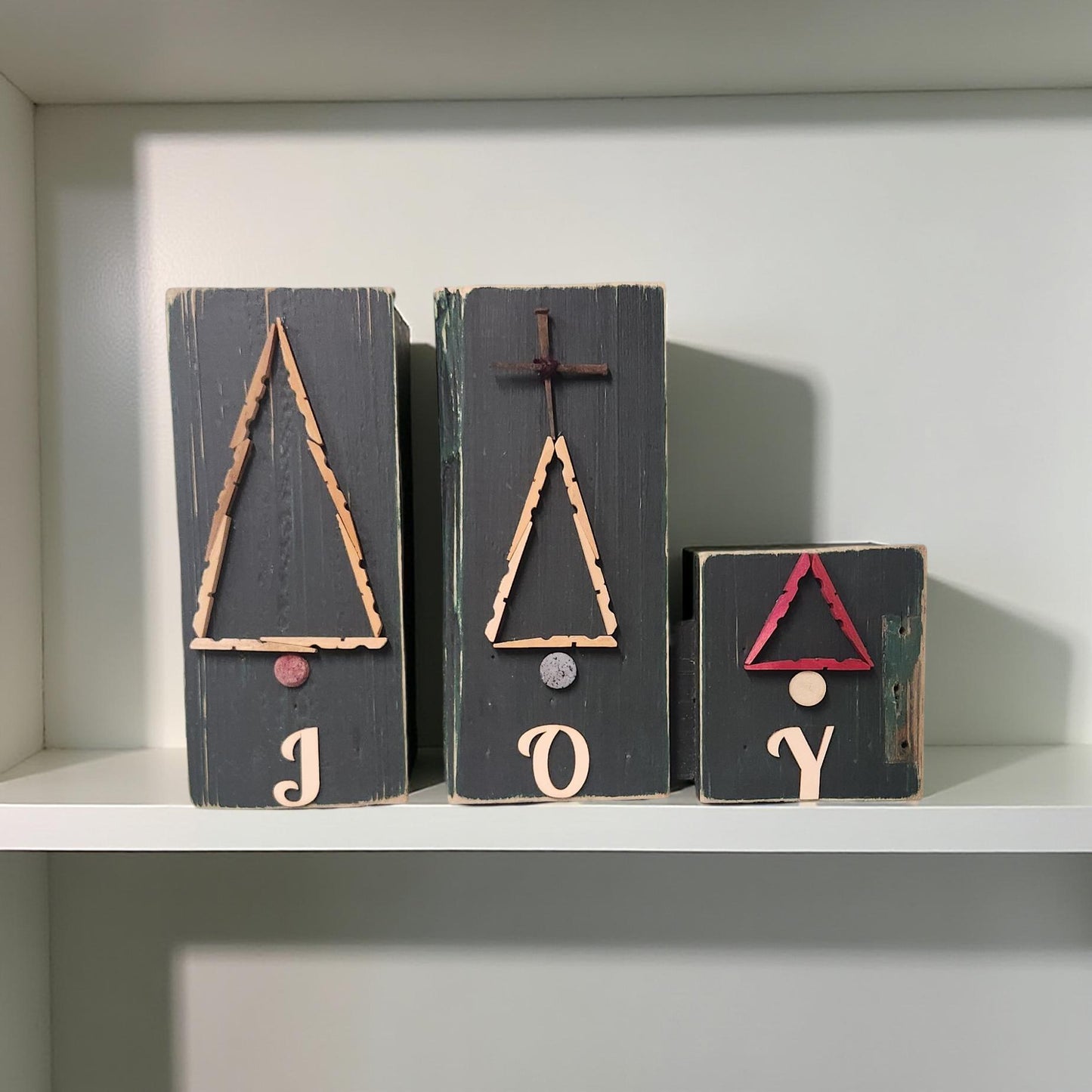 Handcrafted “Joy” Wooden Board Set