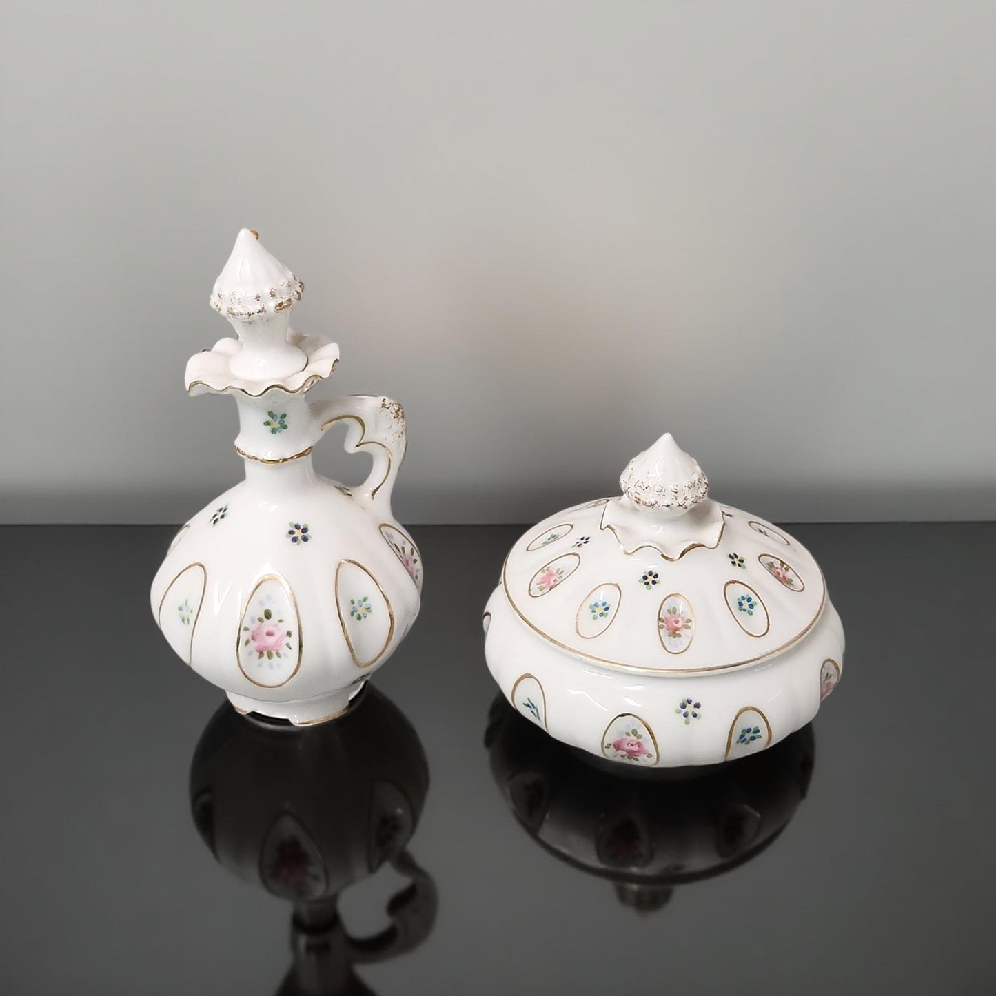 Vintage Porcelain Vanity Set (2 piece set)