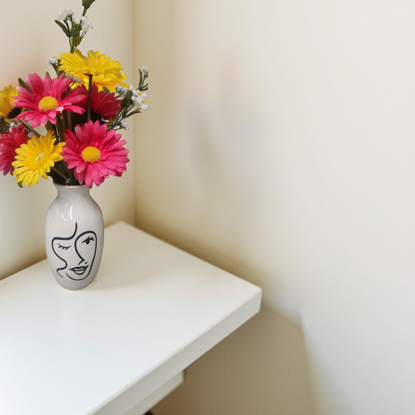 Vibrant Silk Flowers in Sophisticated Vase - Bright Floral Decor