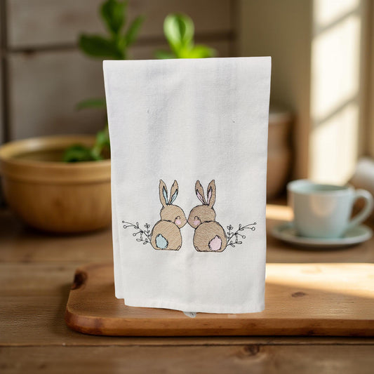 Hand-Crafted Embroidered Easter Hand Towels