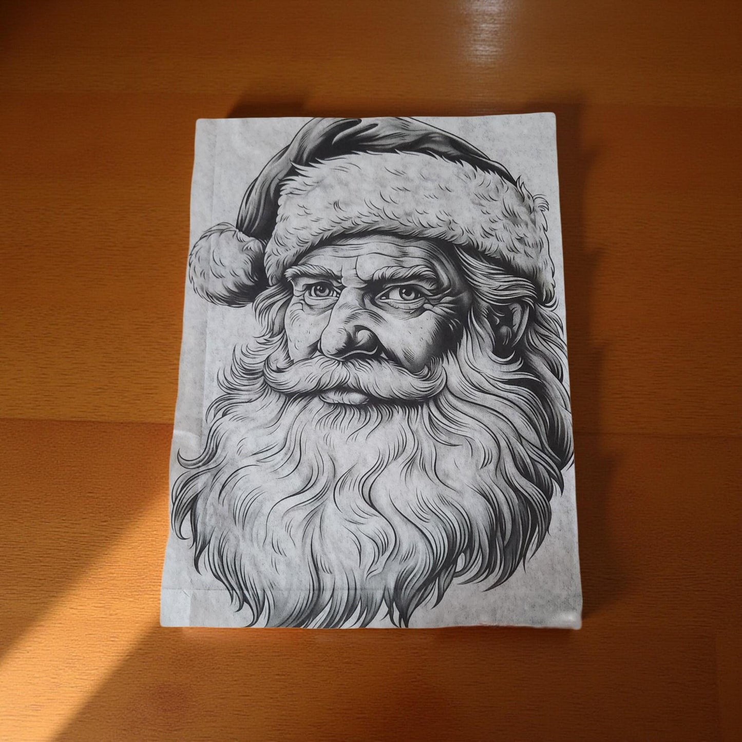 Monotone Santa Face Decoupage Paper