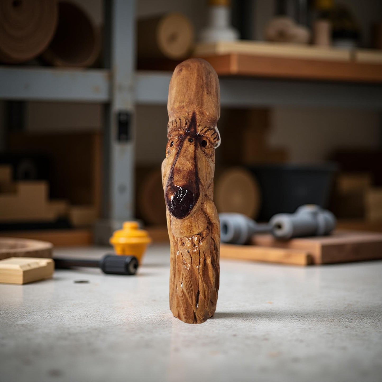 Rustic Hand Carved Wood Spirits Sculptures - One-of-a-Kind Carvings