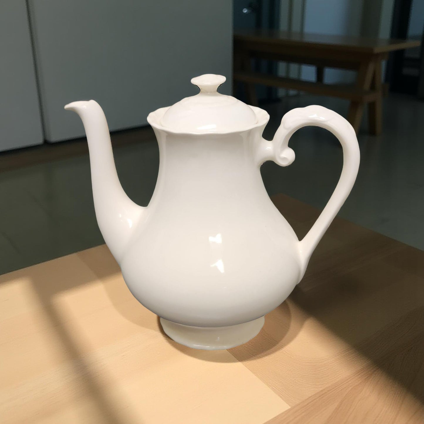Vintage Silver or Ceramic Tea Pot