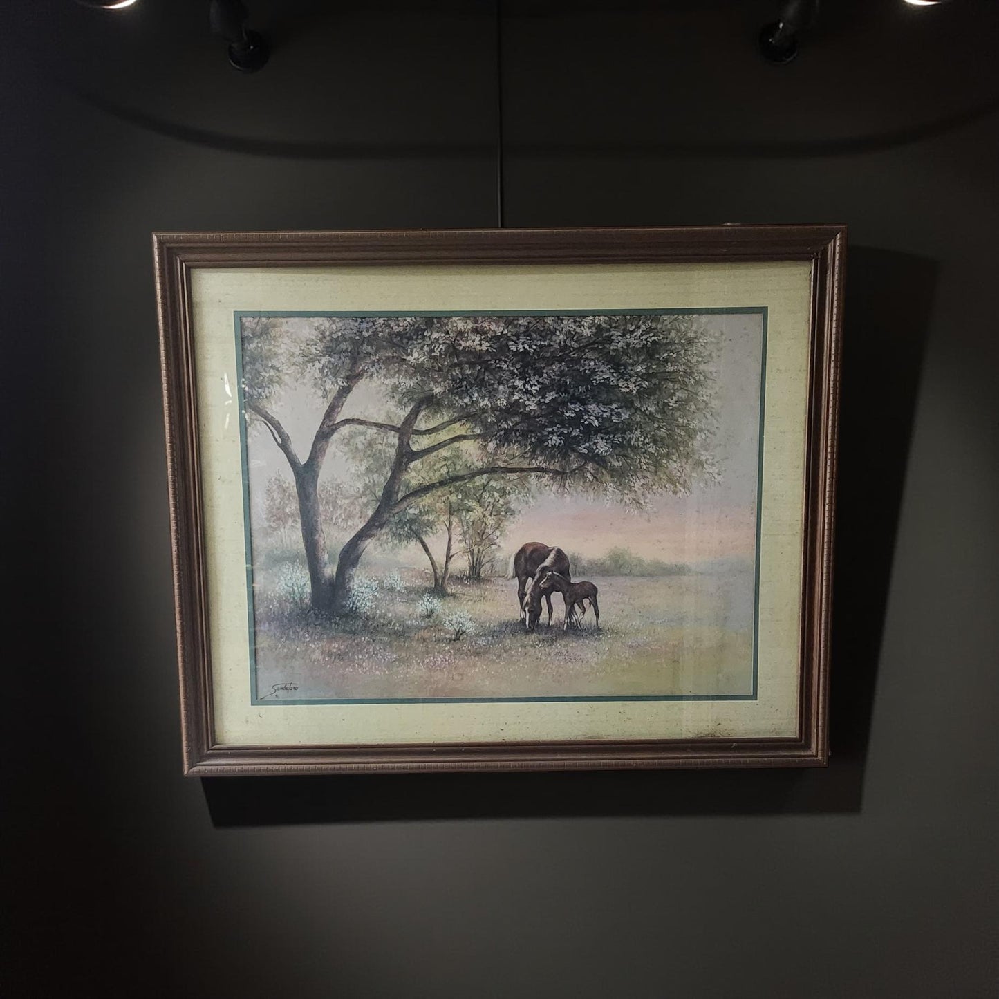 Artistic Elegance: Stunning Horses Under a Tree Print by Joe Sambatora