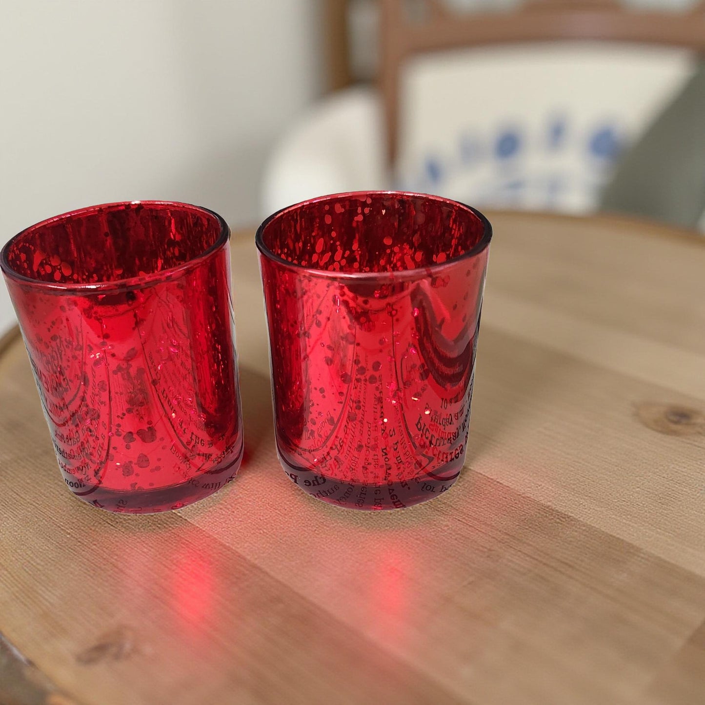 🕯️ Red Candle Holder Set – Elegant & Festive Accent