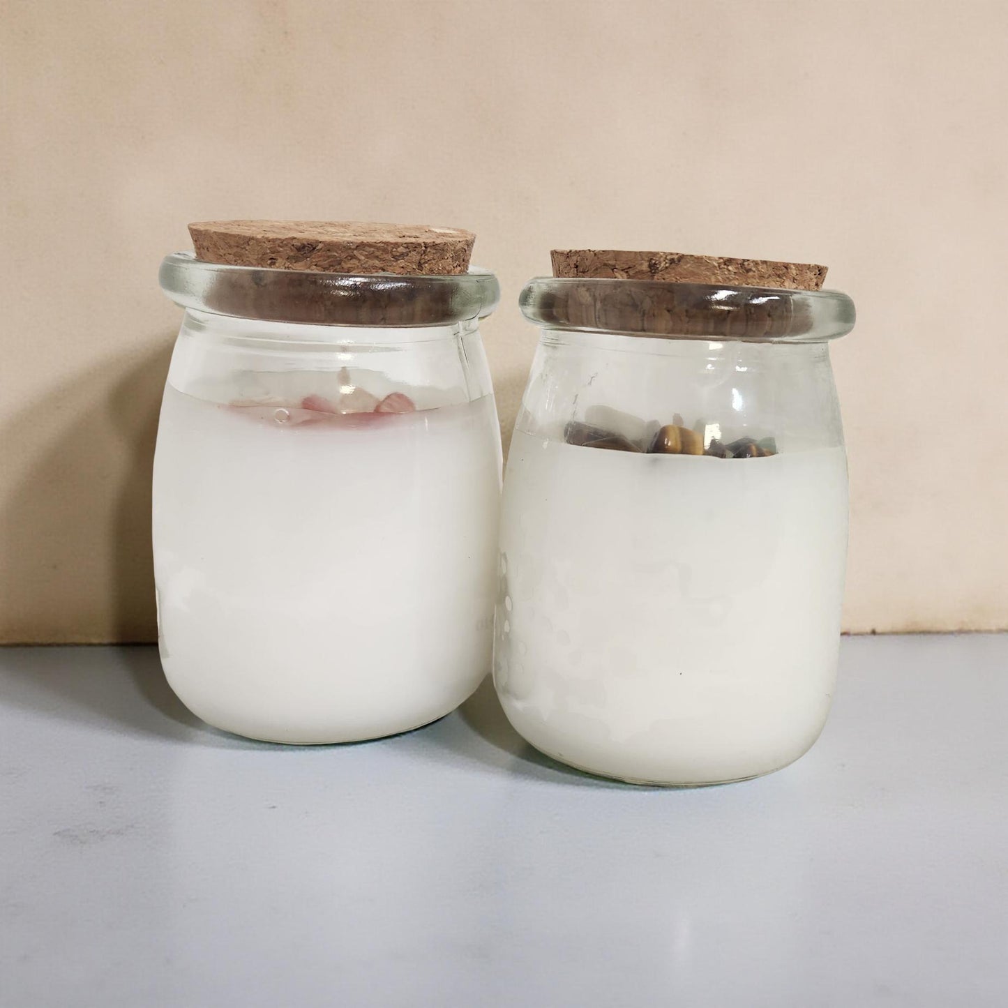 Candles with Tumbled Stones - Luxury Wax