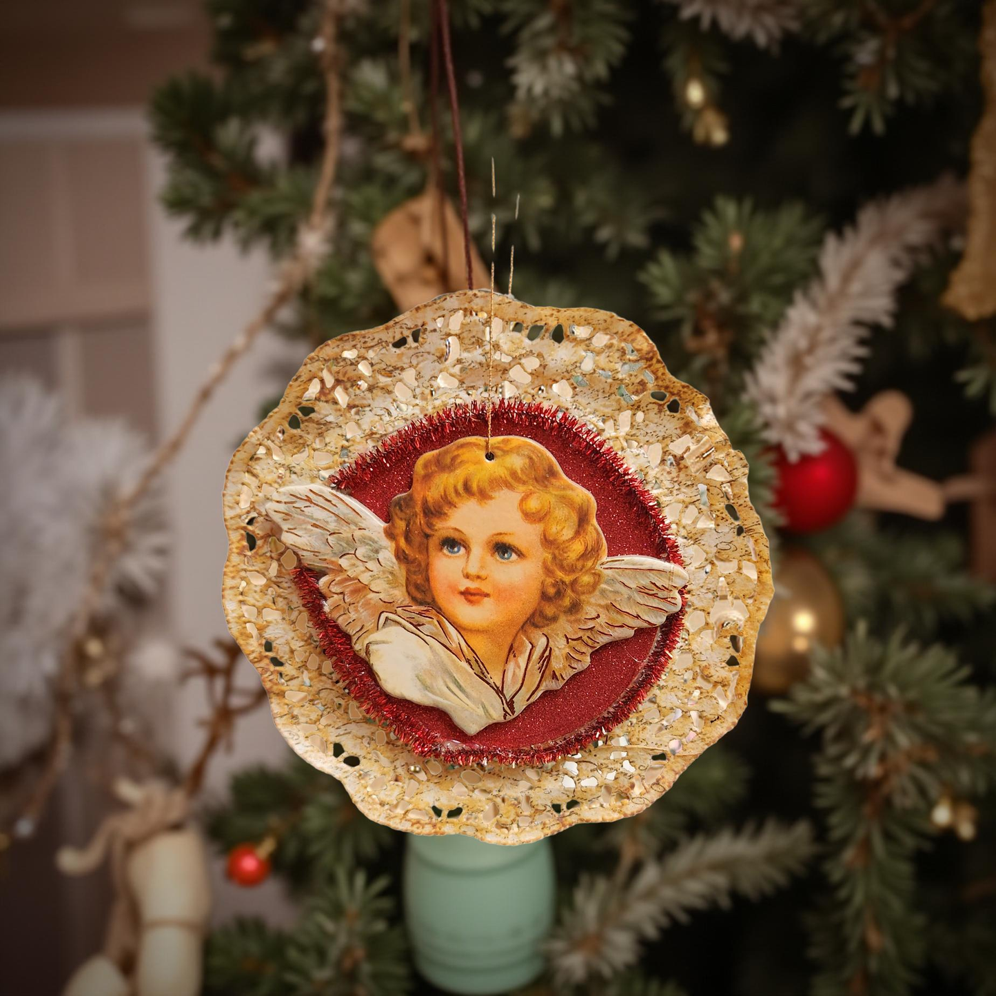 Lace Embellished Angel Ornament