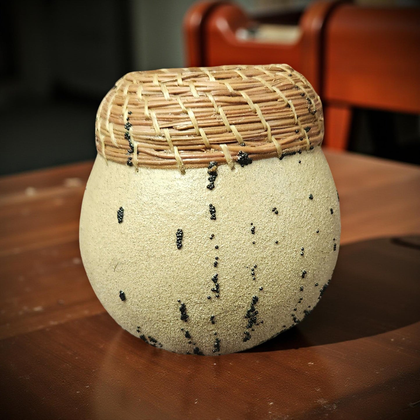 Hand-Woven Pine Needle Basket - Natural Home Decor