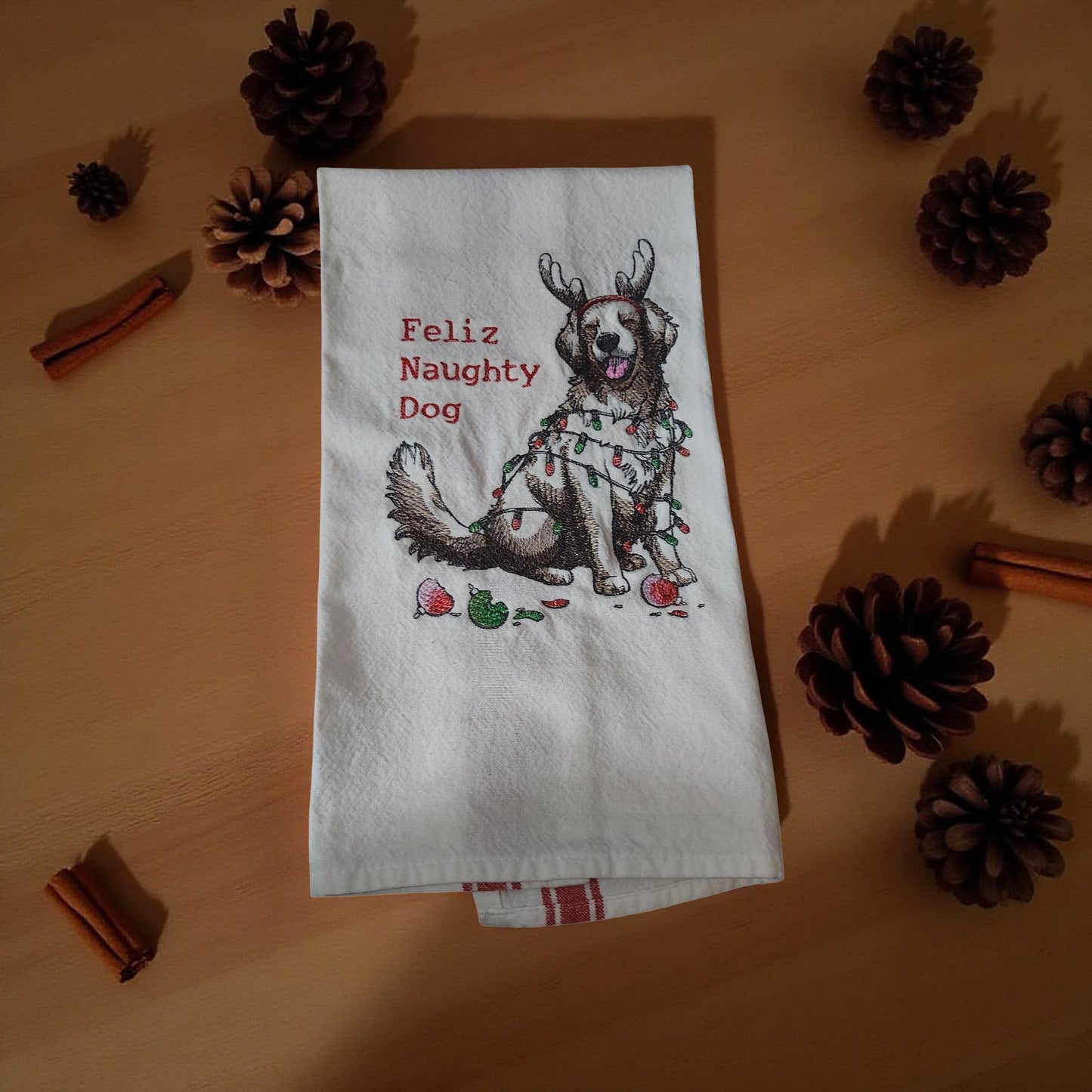 Hand-Crafted Embroidered Christmas Hand Towels