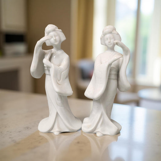 Vintage Homco Porcelain Geisha Girl Figurine Set