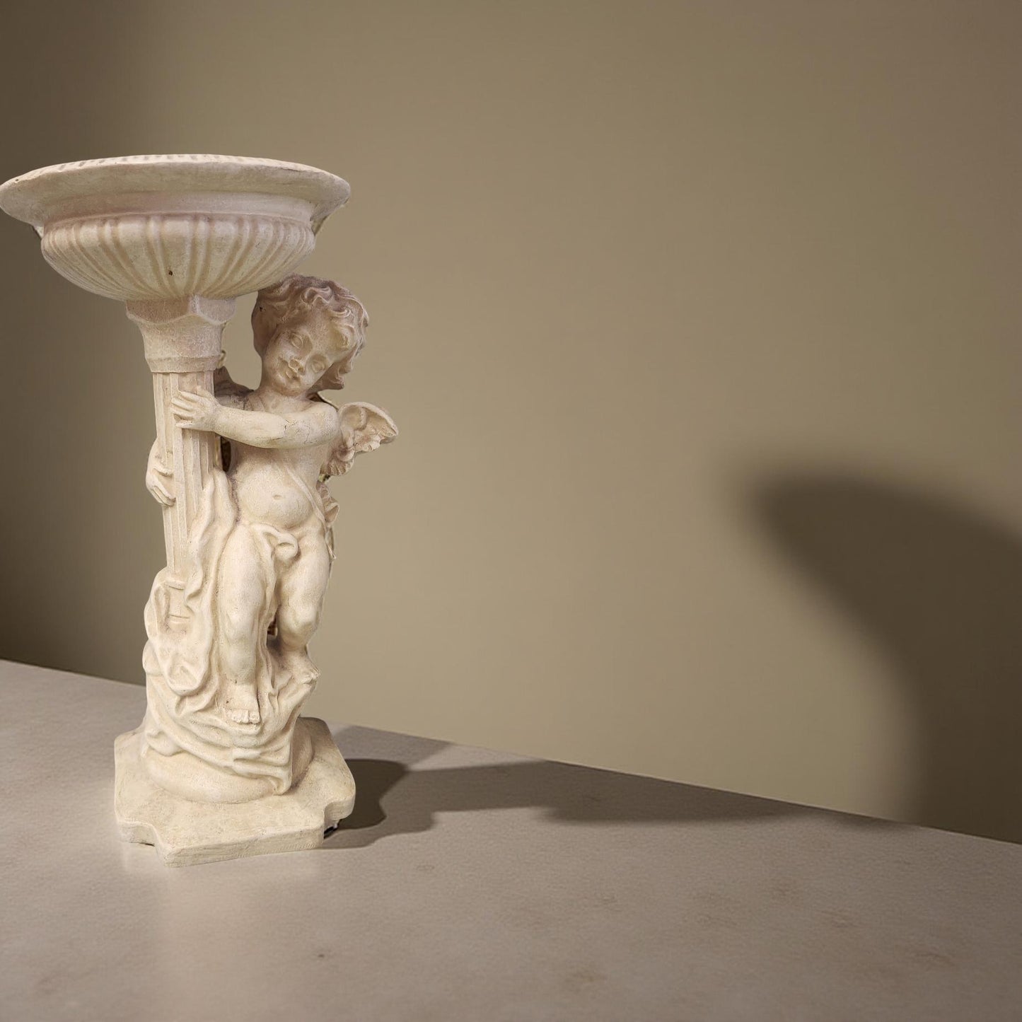 11" Cherub Statue Bird Feeder/Water Bowl