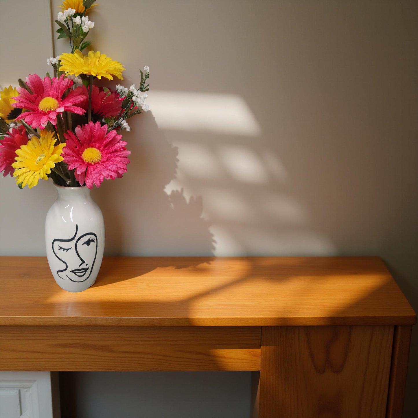 Vibrant Silk Flowers in Sophisticated Vase - Bright Floral Decor