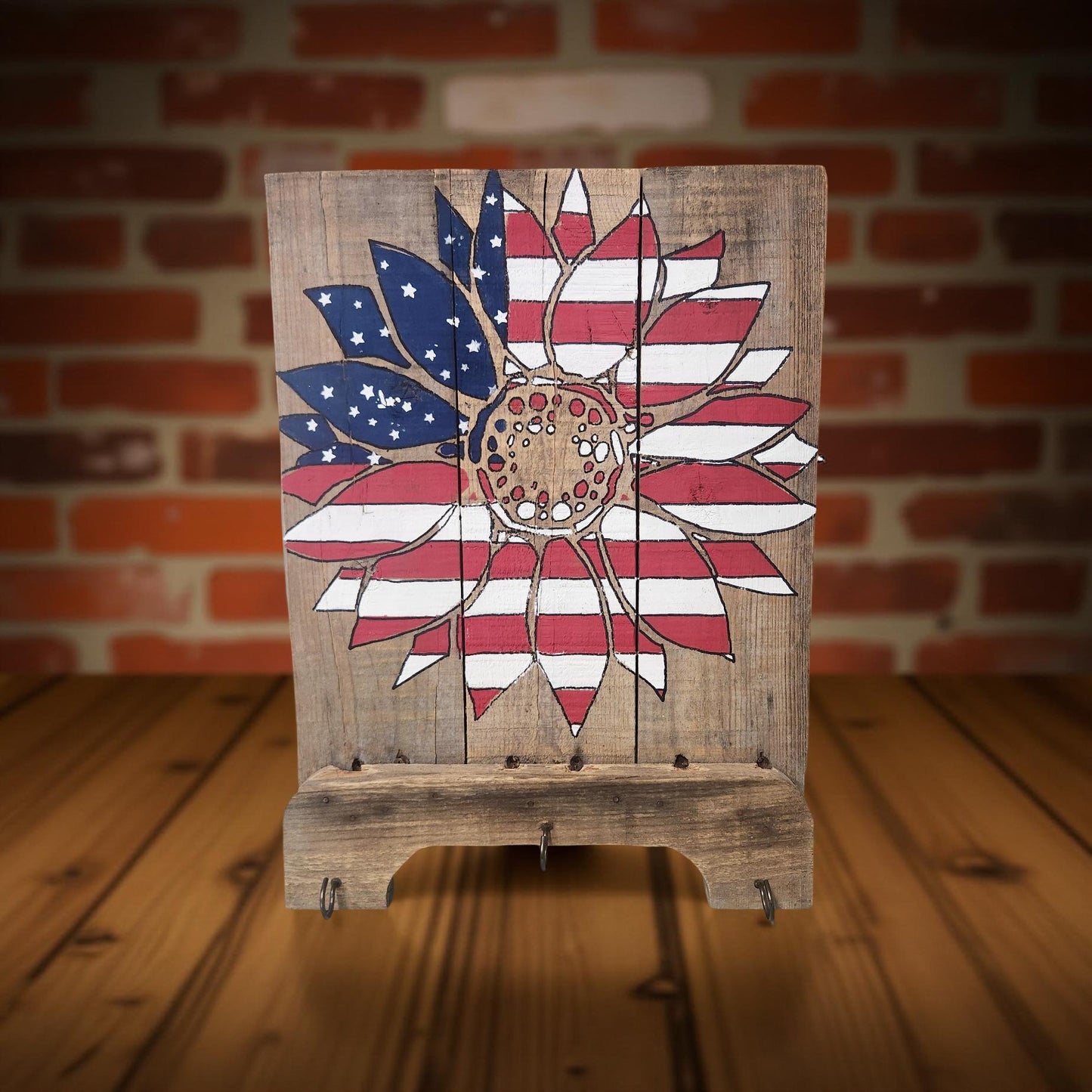 Patriotic Wooden Key Holder - One-of-A-Kind