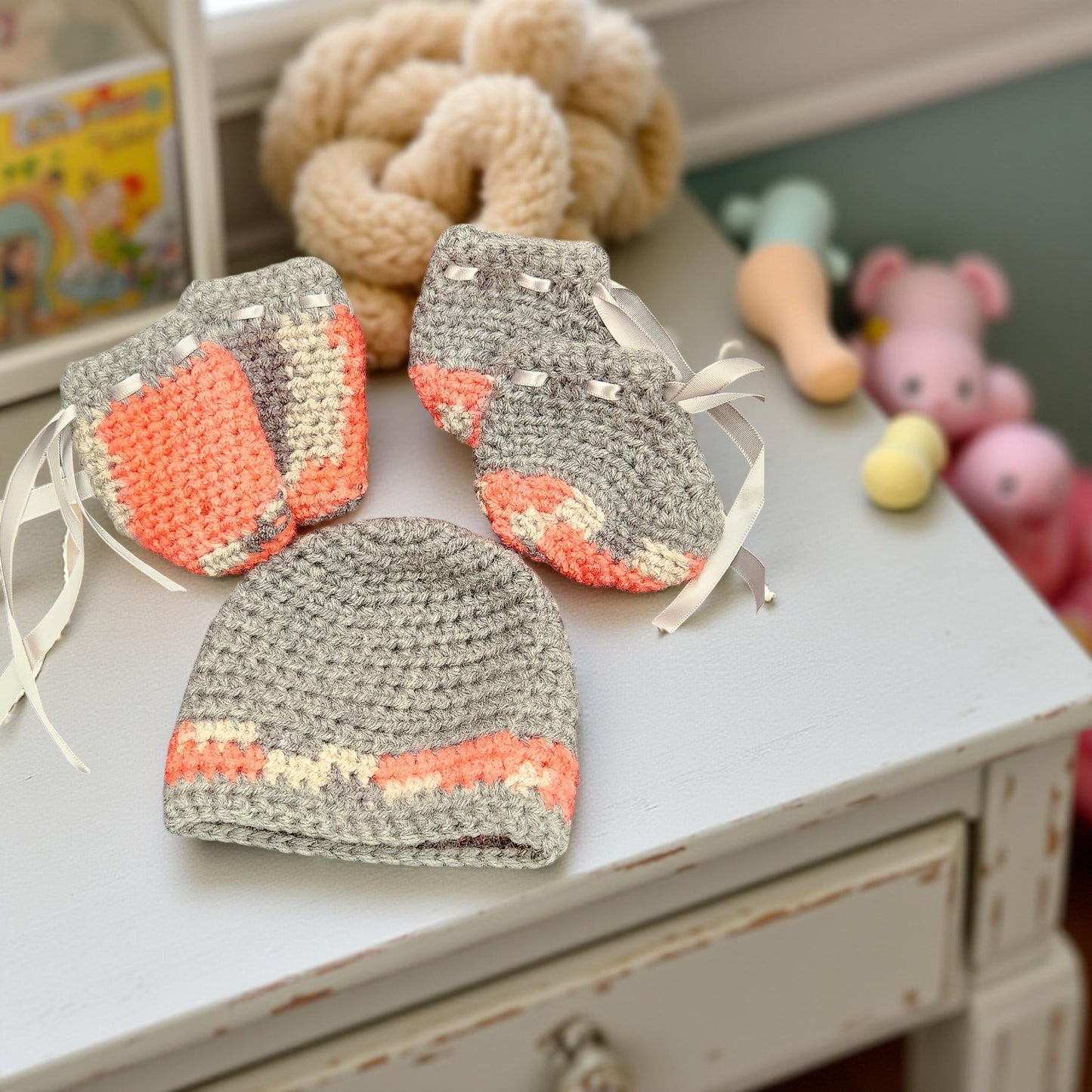 Cozy Hand-Crafted Crochet Quilt and Baby Accessories