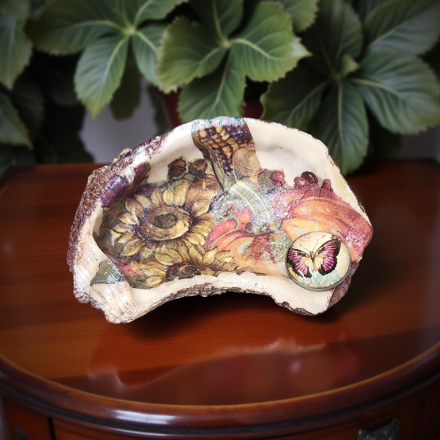 Floral Decorated Oyster Shells - Hand-Crafted