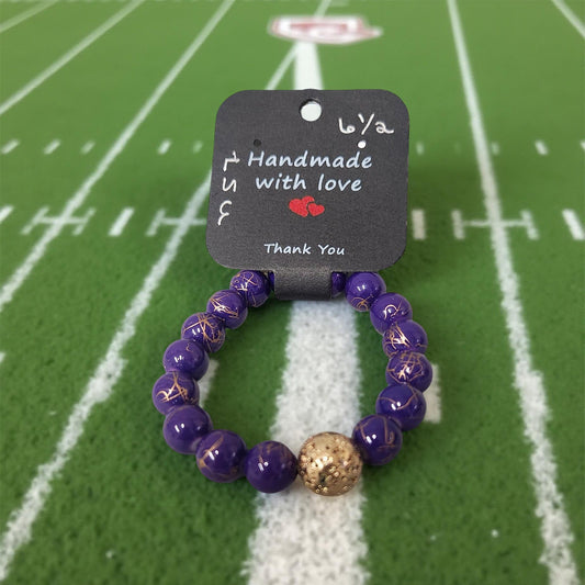 Handmade LSU Fan Bracelet - Football Accessories