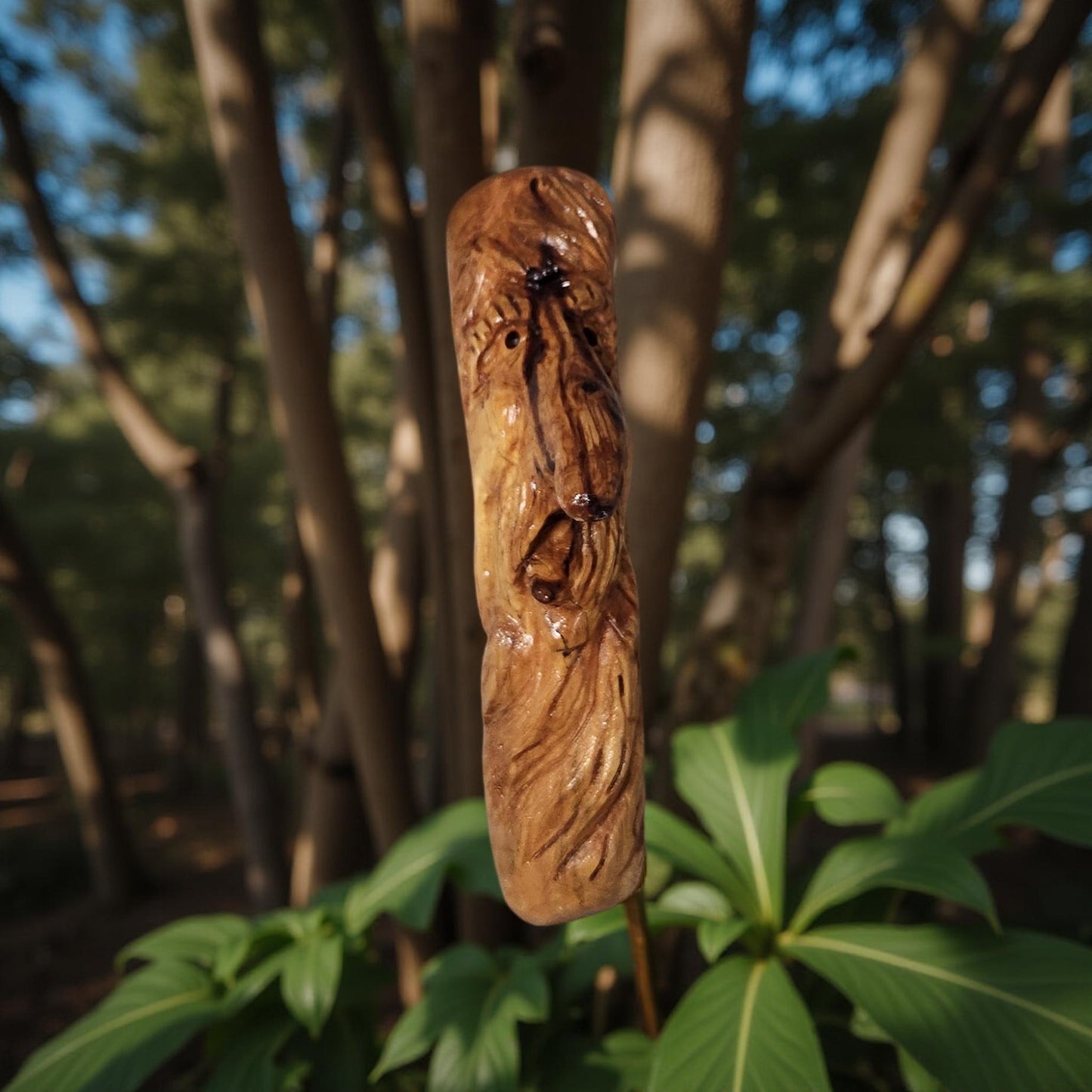 Rustic Hand Carved Wood Spirits Sculptures - One-of-a-Kind Carvings