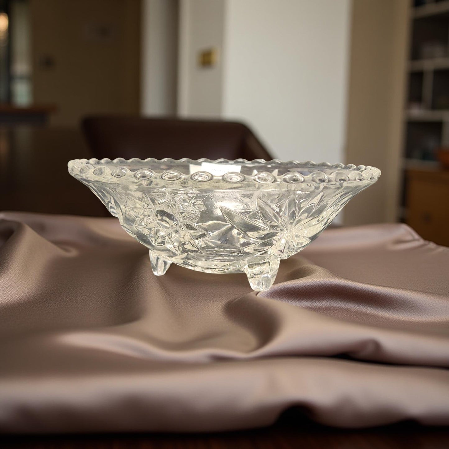 Classic Anchor Hocking Star of David Crystal Candy Dish