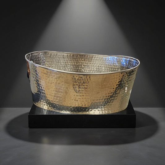 🥂 Hammered Stainless Steel Beverage Tub – Elegant Party Essential