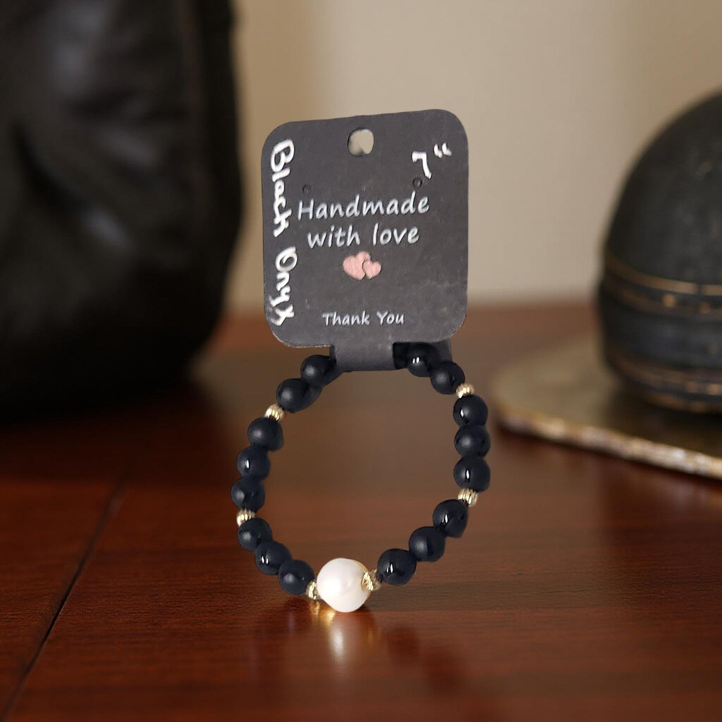 Black Onyx Beaded Bracelet - Stone of Protection