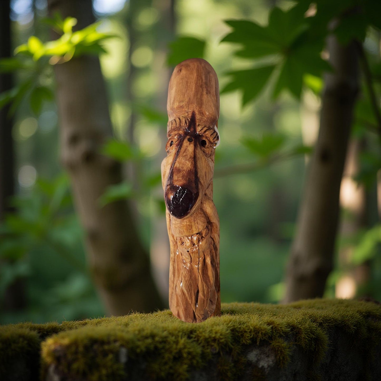 Rustic Hand Carved Wood Spirits Sculptures - One-of-a-Kind Carvings