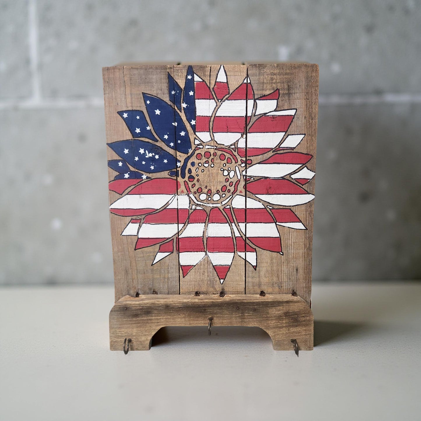Patriotic Wooden Key Holder - One-of-A-Kind