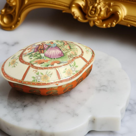 Oval Victorian Porcelain box