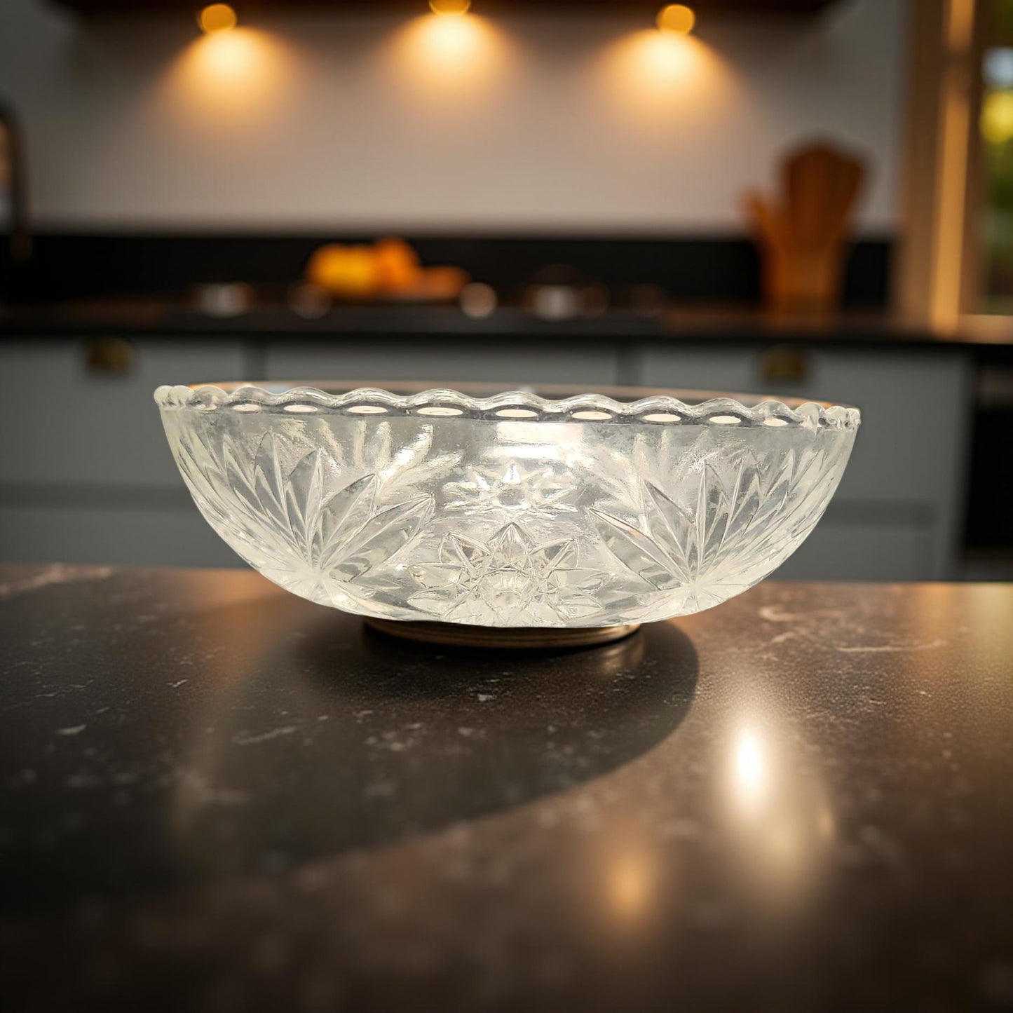 Classic Anchor Hocking Star of David Crystal Candy Dish