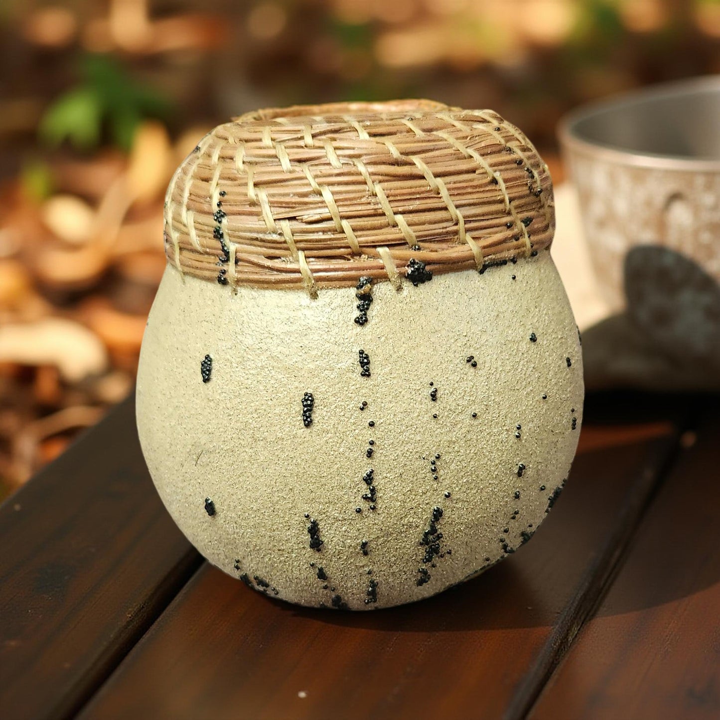 Hand-Woven Pine Needle Basket - Natural Home Decor