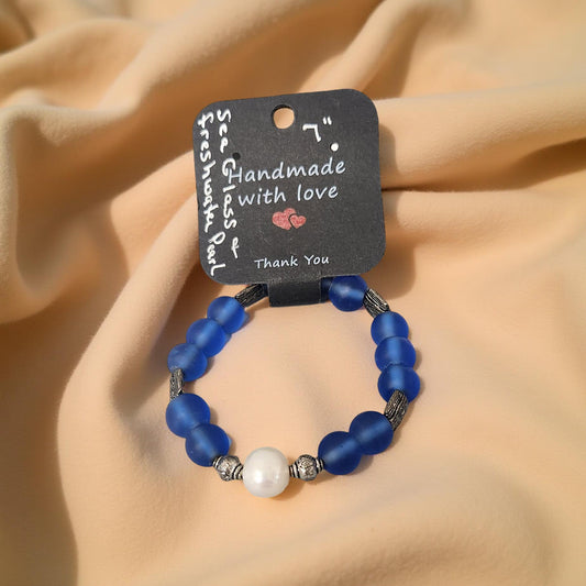 Ocean Lover's Sea Glass Bracelet - Unique Handmade Jewelry