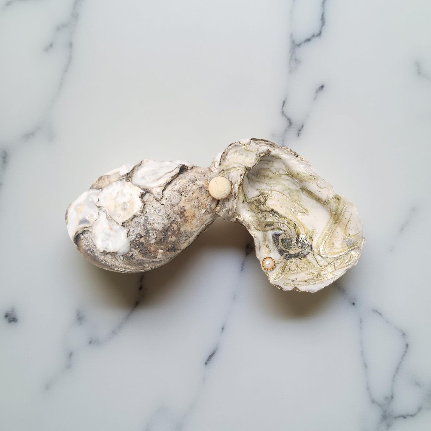 Decorative Oyster Shell Art - Hand-crafted