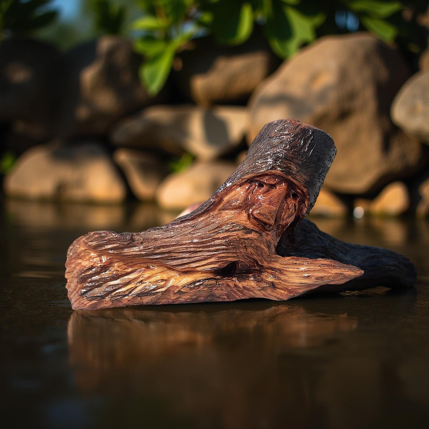 Rustic Hand Carved Wood Spirits Sculptures - One-of-a-Kind Carvings