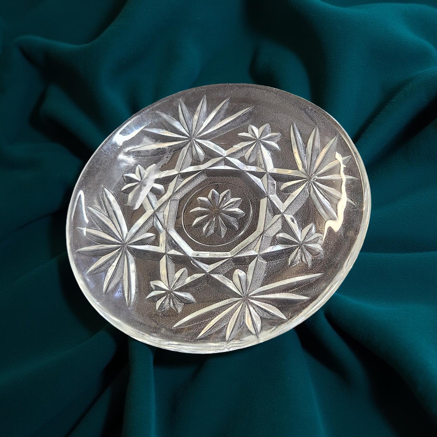 Classic Anchor Hocking Star of David Crystal Coaster