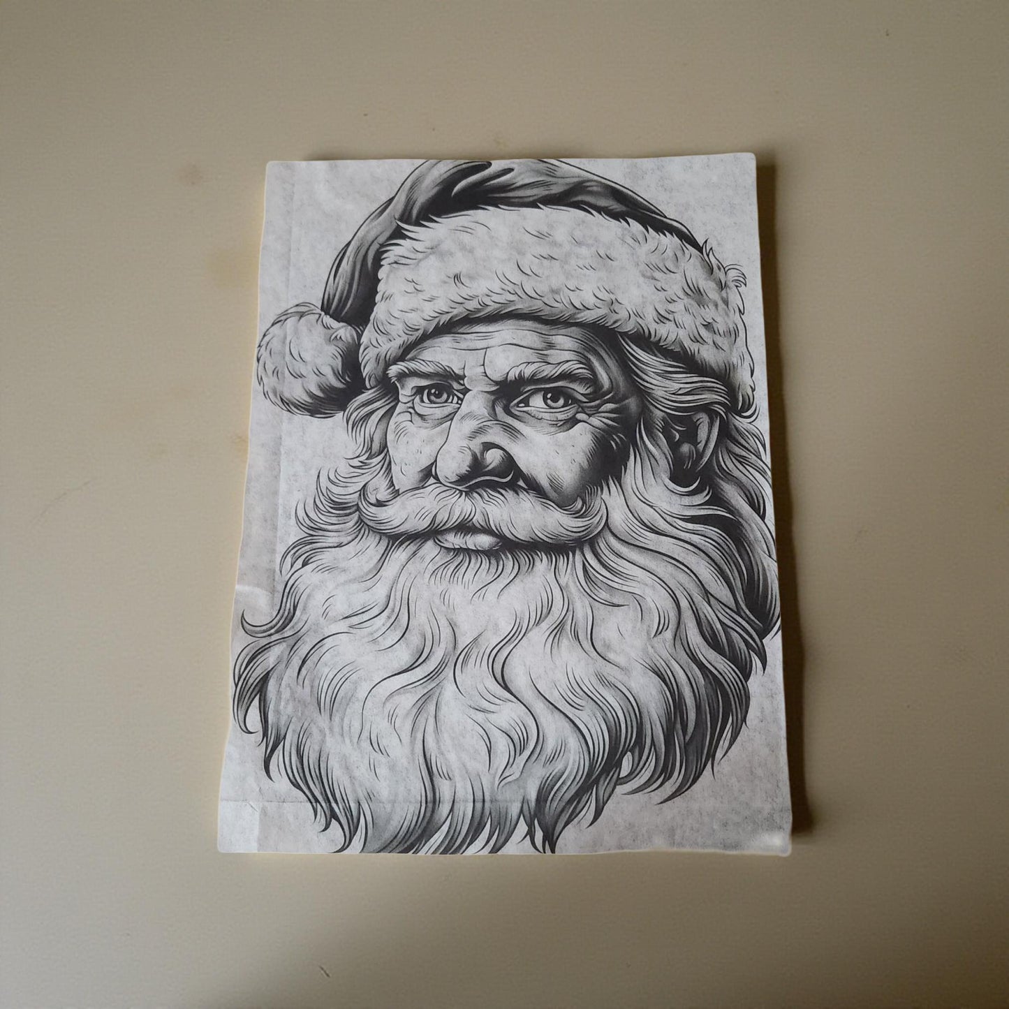 Monotone Santa Face Decoupage Paper