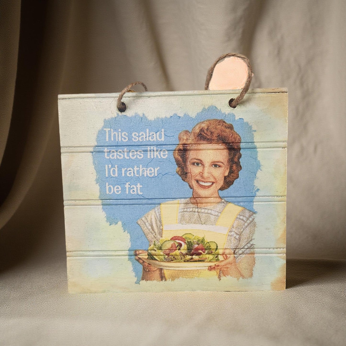 “I’d Rather Be Fat” – Whimsical Decoupage Wall Art