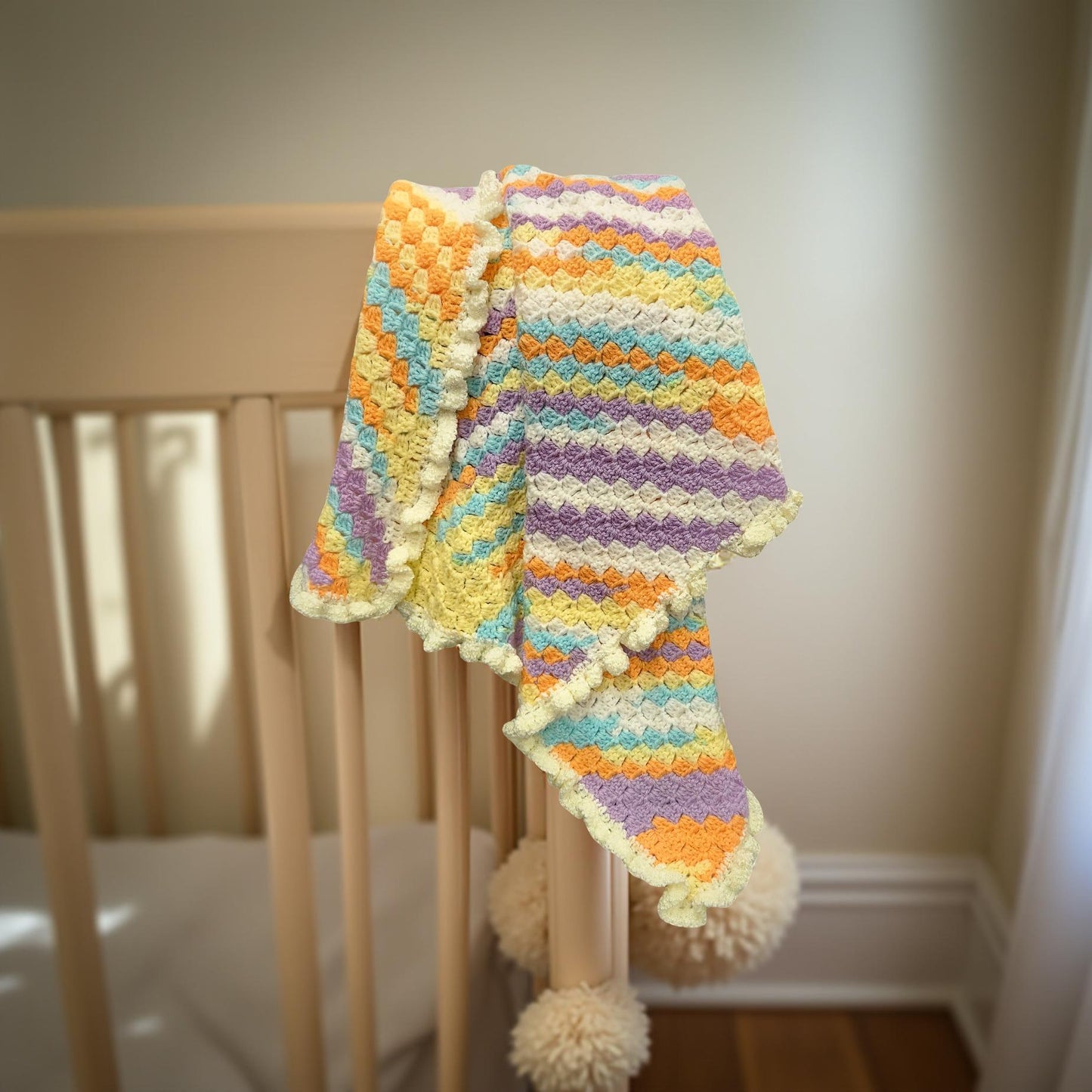Handmade Crochet Baby Blanket - Soft & Cozy Newborn Gift